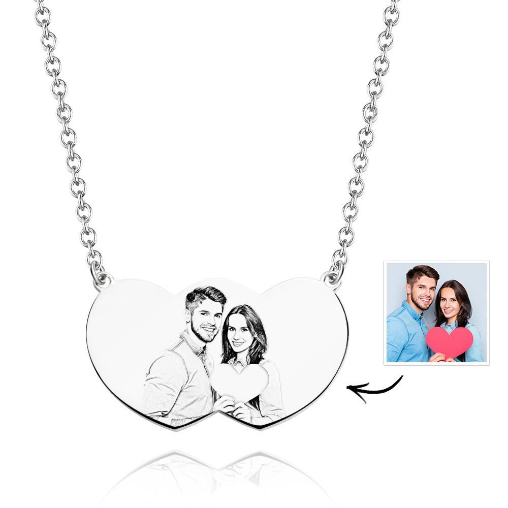 Collier Photo Personnalisé Coeur Proche Couple Romantique Cadeaux - votrecollierprenomfr