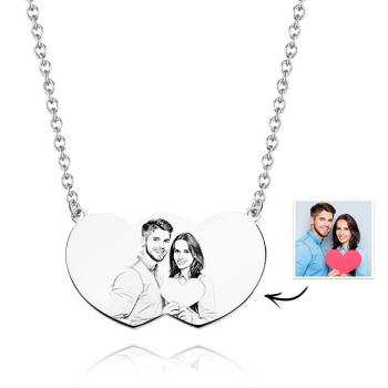 Collier Photo Personnalisé Coeur Proche Couple Romantique Cadeaux - votrecollierprenomfr