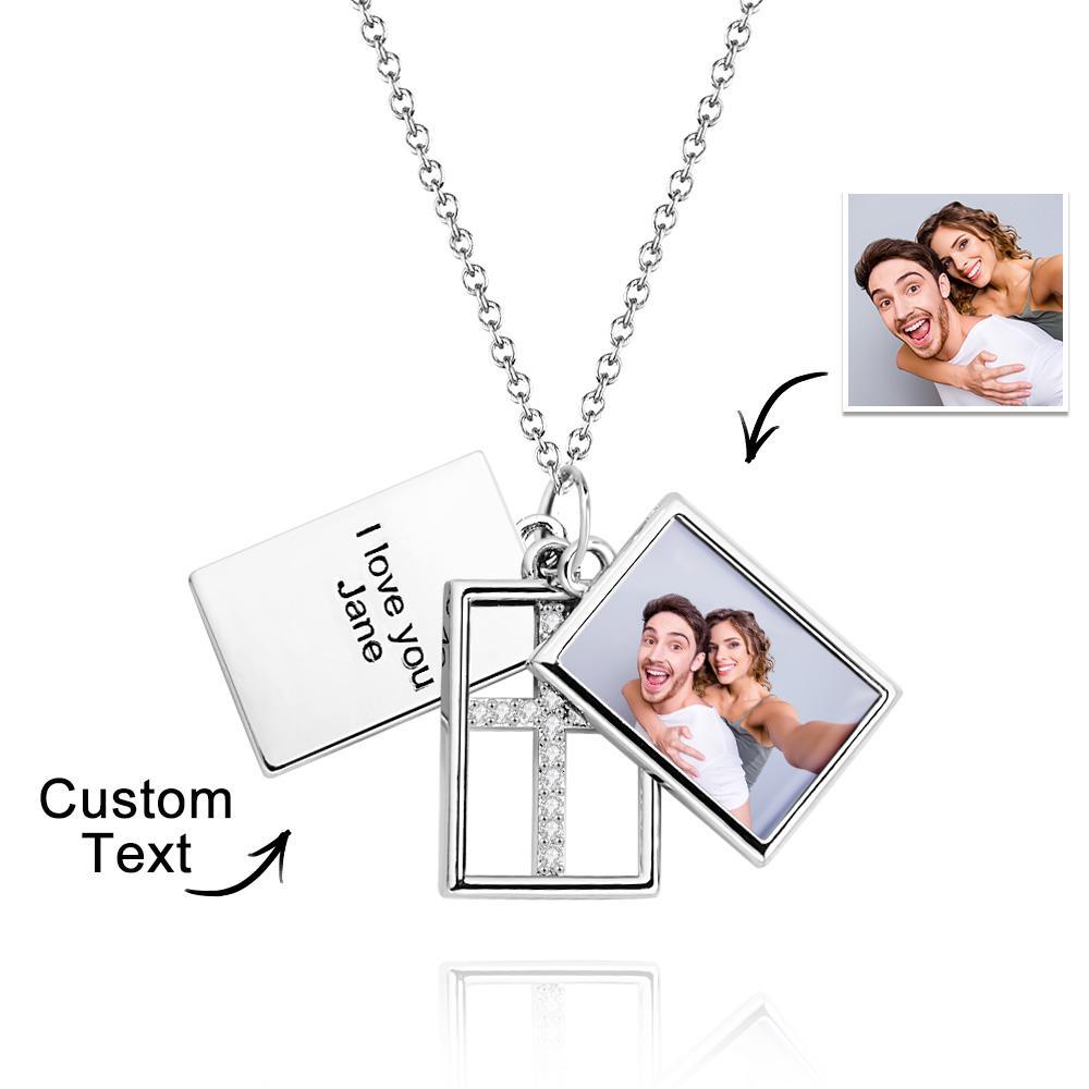 Collier Gravé Photo Personnalisé Multicouche Creative Cross Gifts - votrecollierprenomfr
