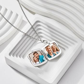 Collier Photo Médaillon Personnalisé Personnalisé Gravé Memorial Photo Pendentif Cadeau Pour Elle - votrecollierprenomfr