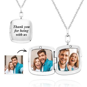 Collier Photo Médaillon Personnalisé Personnalisé Gravé Memorial Photo Pendentif Cadeau Pour Elle - votrecollierprenomfr