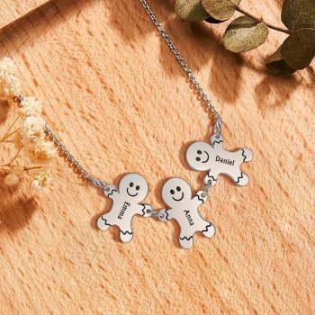 Collier Homme En Pain D'épices Avec Nom Personnalisé, Cadeau De Noël - votrecollierprenomfr