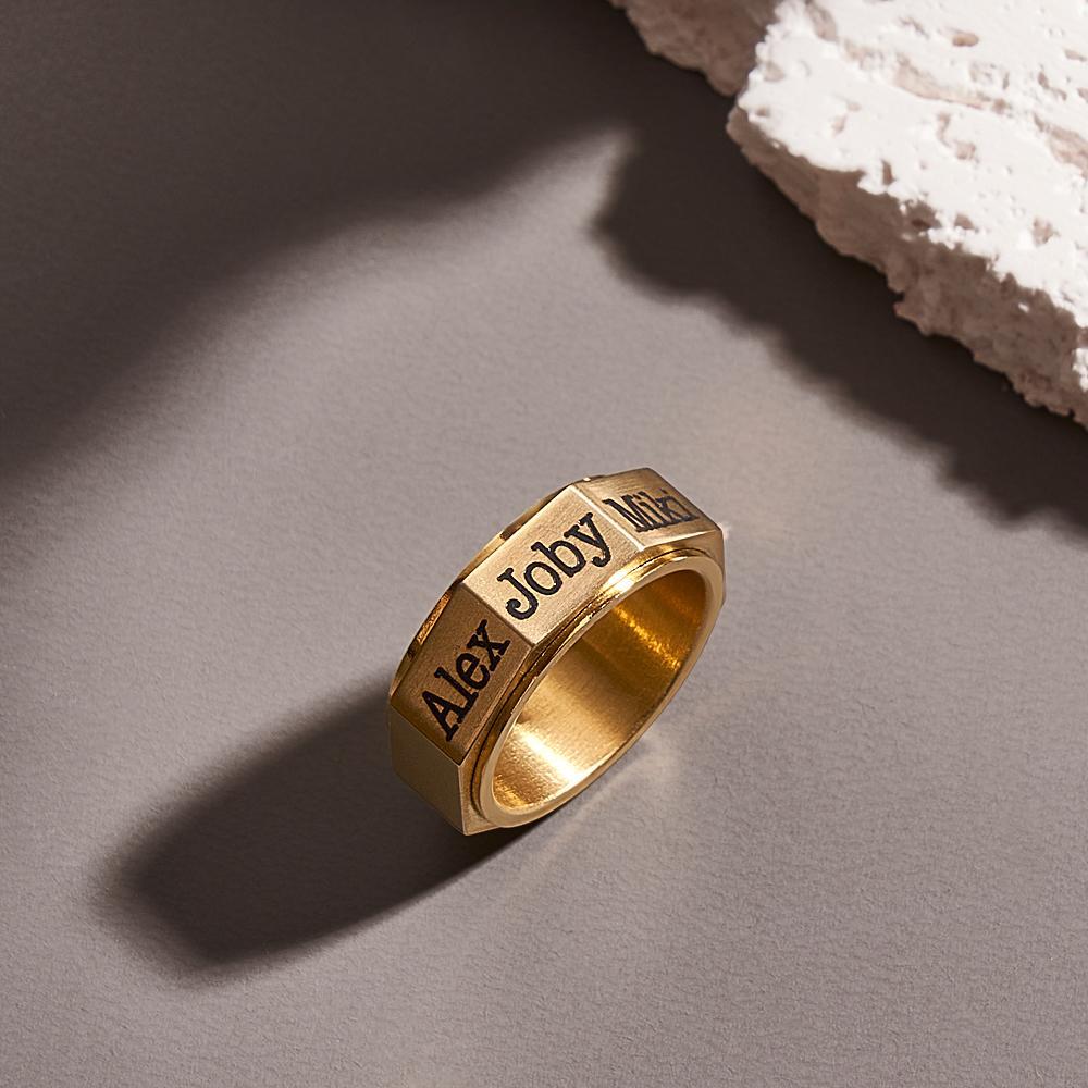 Bague Gravable Norse Viking Anneaux Rotatifs Pour Hommes - votrecollierprenomfr