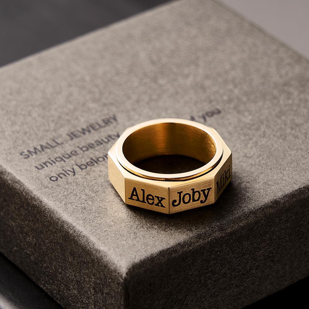 Bague Gravable Norse Viking Anneaux Rotatifs Pour Hommes - votrecollierprenomfr