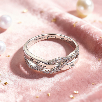 Bague Personnalisée Avec Deux Noms Et Un Message Éternel. Bague Gravée Sur Mesure Avec Noms Et Phrase Secrète. Un Cadeau Doux Pour Elle. - votrecollierprenomfr
