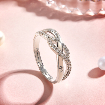 Bague Personnalisée Avec Deux Noms Et Un Message Éternel. Bague Gravée Sur Mesure Avec Noms Et Phrase Secrète. Un Cadeau Doux Pour Elle. - votrecollierprenomfr