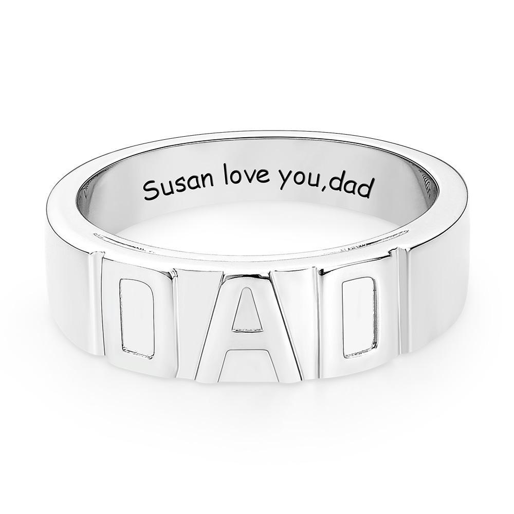 Bague Papa Personnalisée Bague Unique Gravée Personnalisée Cadeaux Fête Des Pères - votrecollierprenomfr