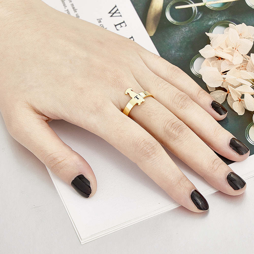 Bague Personnalisée Pour Animaux De Compagnie, Anneau Réglable Avec Initiale Gravée, Bijoux Commémoratifs Pour Animaux De Compagnie, Cadeau Pour Amoureux Des Animaux De Compagnie - votrecollierprenomfr