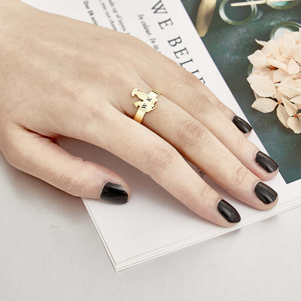 Bague Personnalisée Pour Animaux De Compagnie, Anneau Réglable Avec Initiale Gravée, Bijoux Commémoratifs Pour Animaux De Compagnie, Cadeau Pour Amoureux Des Animaux De Compagnie - votrecollierprenomfr