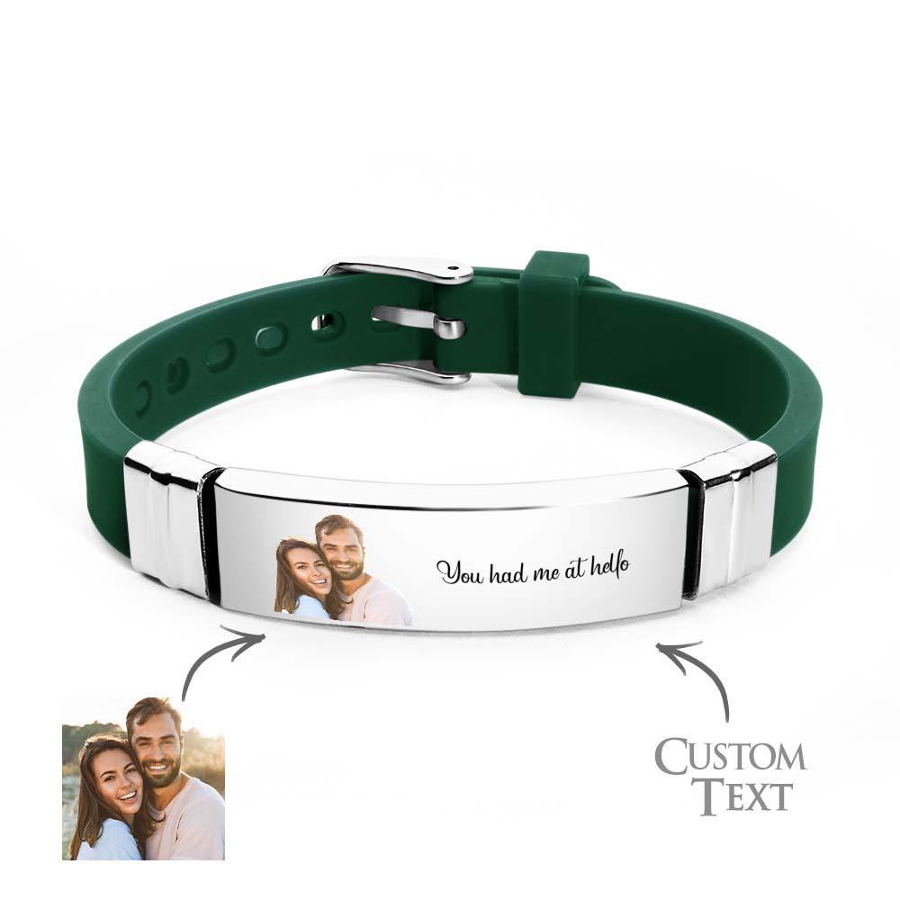 Bracelets Gravés Avec Photo Couleur Personnalisée, Cadeaux De Couple Doux - votrecollierprenomfr