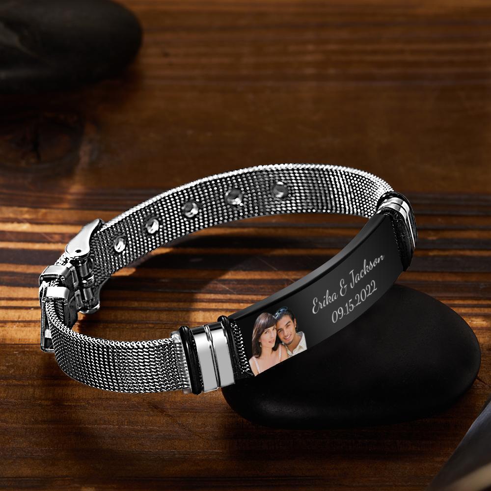 Bracelet En Acier Inoxydable Pour Homme Personnalisé Save The Special Day Anniversary Gift For Dad - votrecollierprenomfr