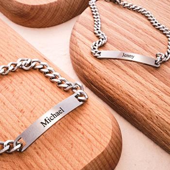 Ensemble De Bracelets Gravés Personnalisés Bracelet De Mode Personnalisé Pour Les Couples - votrecollierprenomfr