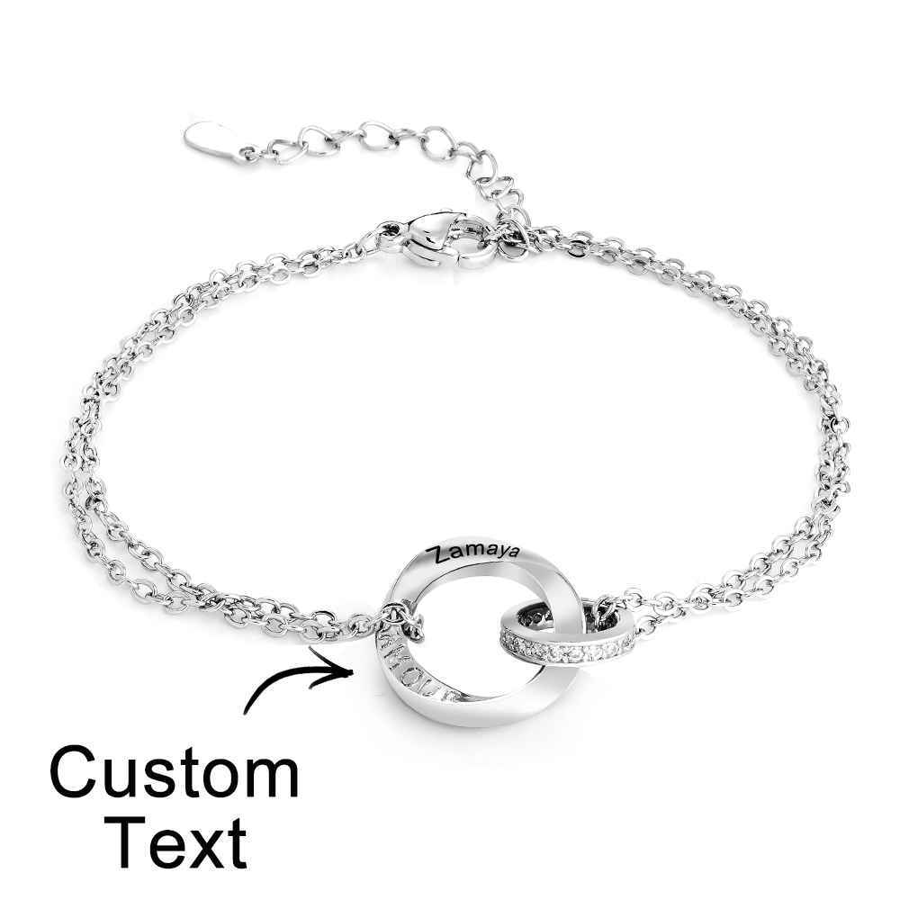Bracelet De Couple Élégant Bracelet Tressé Personnalisé Gravé Cadeaux De La Saint-valentin - votrecollierprenomfr