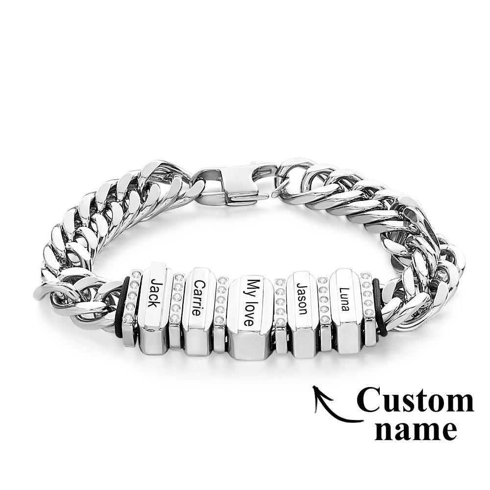 Chaînes En Forme De Serpent Avec Perles Familiales En Diamant Personnalisées Avec Nom De Famille, Offrant Un Cadeau Spécial Pour Couple - votrecollierprenomfr