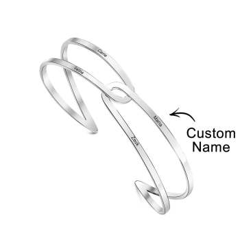 Bracelet De Couple À Manchette Réglable Personnalisé, Cadeau Personnalisé, Bijoux D'anniversaire, Demoiselle D'honneur Pour Elle - votrecollierprenomfr