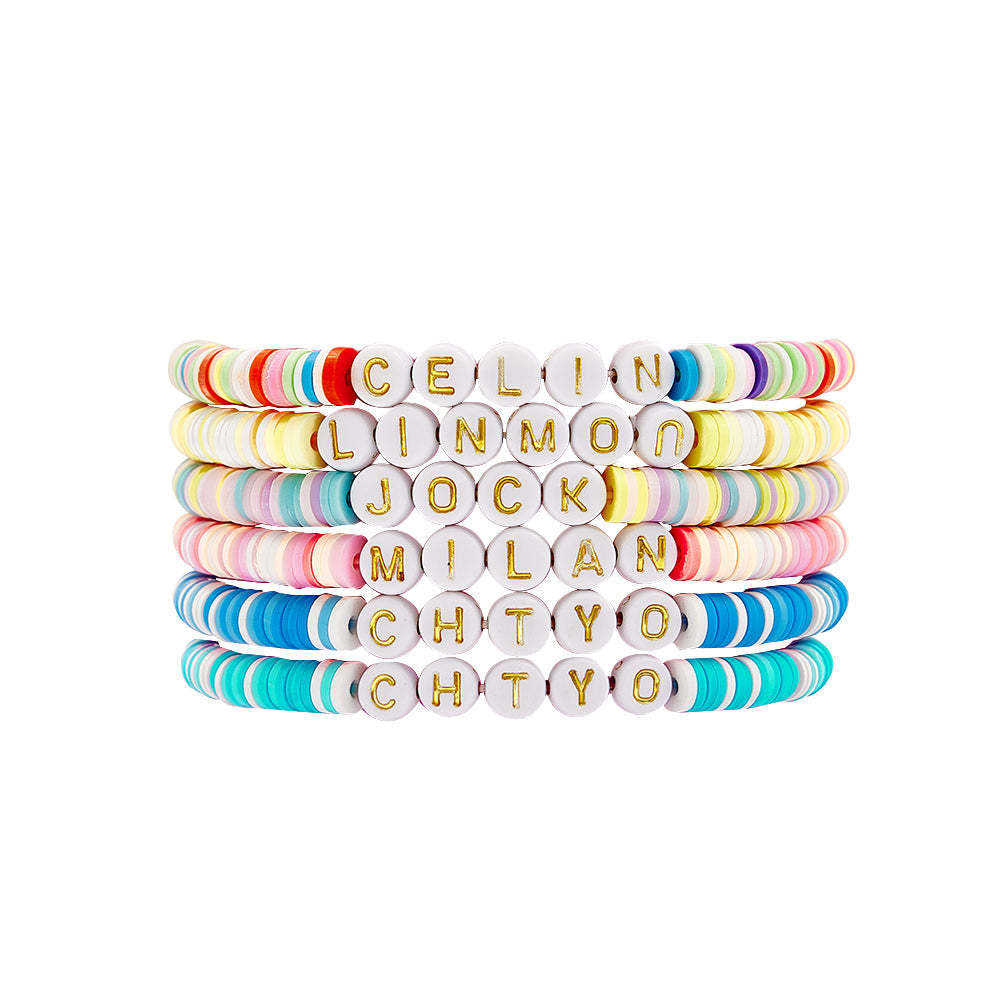 Bracelet De Perles Personnalisé Avec Nom, Cadeau Pour Amis - votrecollierprenomfr