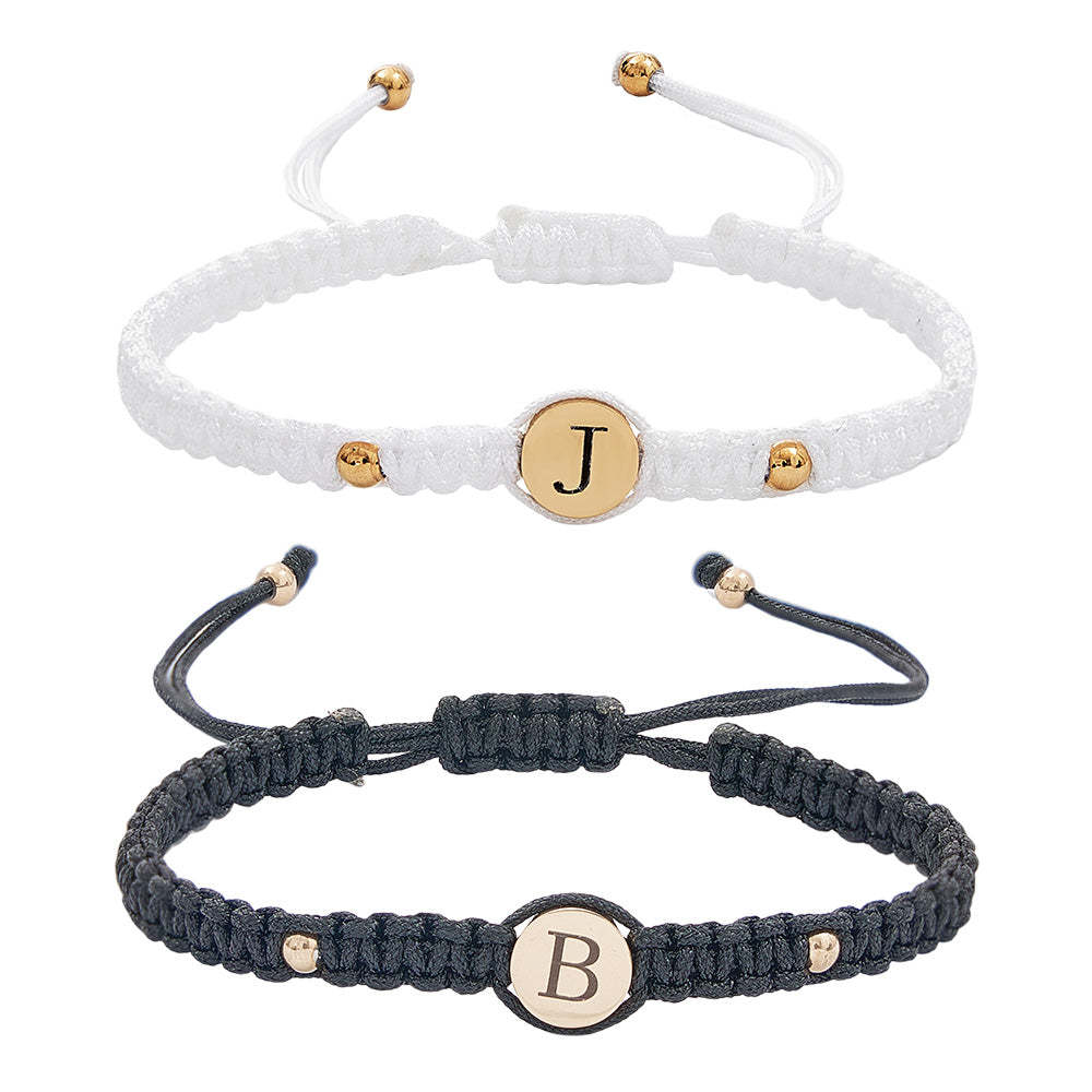 Bracelets De Couple Personnalisés, Bracelets Assortis Pour Couples, Gravure, Corde Tressée, Poignet, Cadeau Pour Amoureux - votrecollierprenomfr