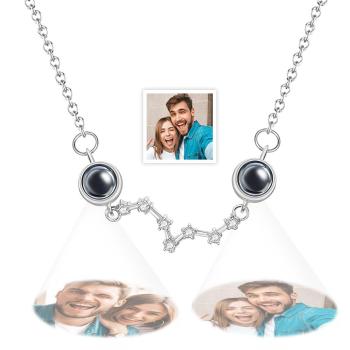 Collier Photo Personnalisé À Double Projection, Cadeaux De Grande Ourse Pour Petite Amie - votrecollierprenomfr
