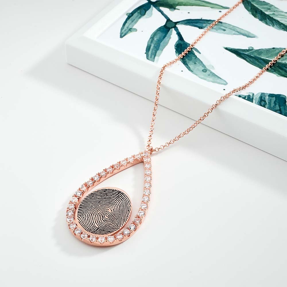 Collier Personnalisé À Empreintes Digitales, Bijoux Personnalisés À Empreintes Digitales, Cadeaux Commémoratifs - votrecollierprenomfr