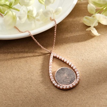 Collier Personnalisé À Empreintes Digitales, Bijoux Personnalisés À Empreintes Digitales, Cadeaux Commémoratifs - votrecollierprenomfr