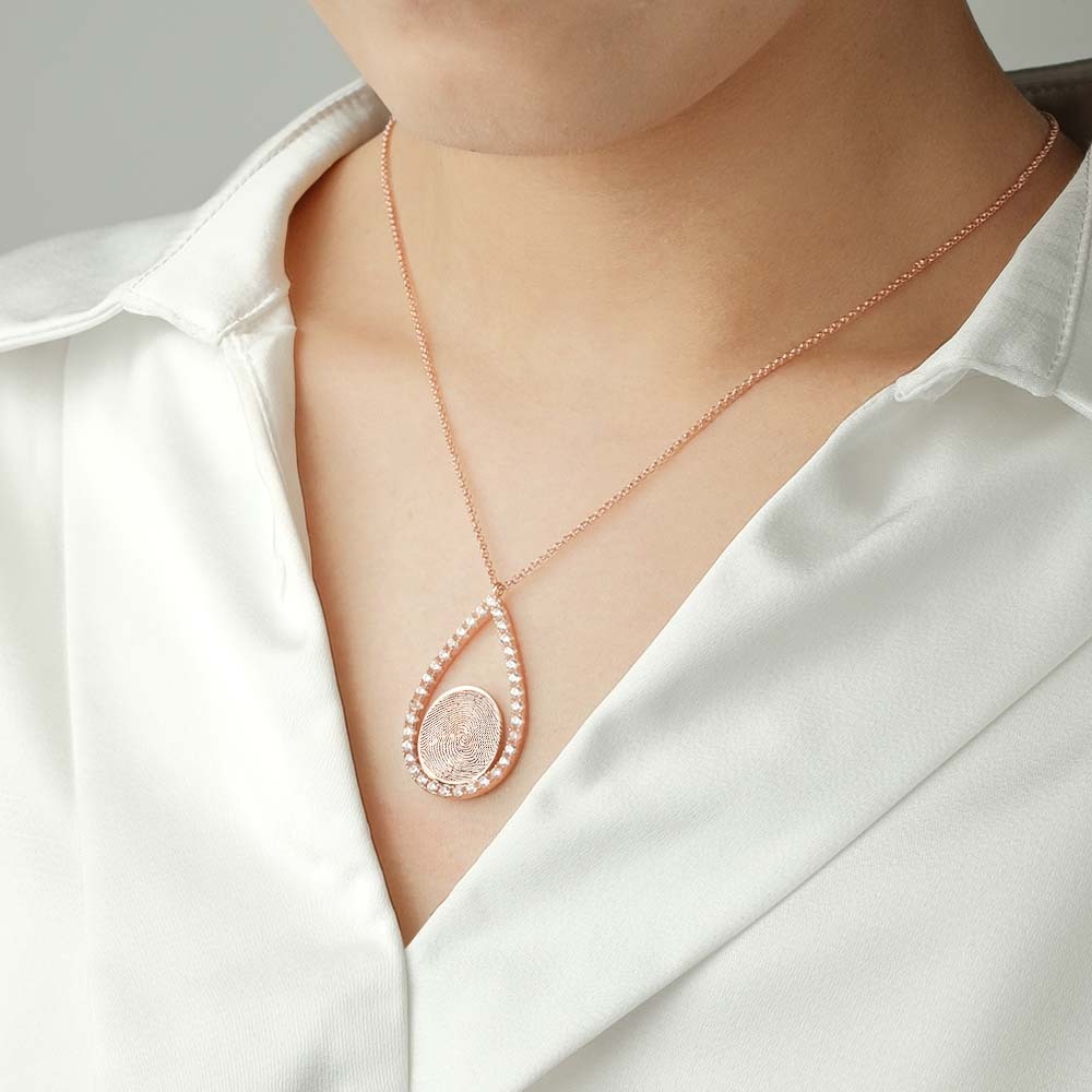 Collier Personnalisé À Empreintes Digitales, Bijoux Personnalisés À Empreintes Digitales, Cadeaux Commémoratifs - votrecollierprenomfr