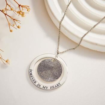 Collier Personnalisé À Empreintes Digitales, Texte Personnalisé, Bijoux À Empreintes Digitales, Cadeaux Souvenirs - votrecollierprenomfr