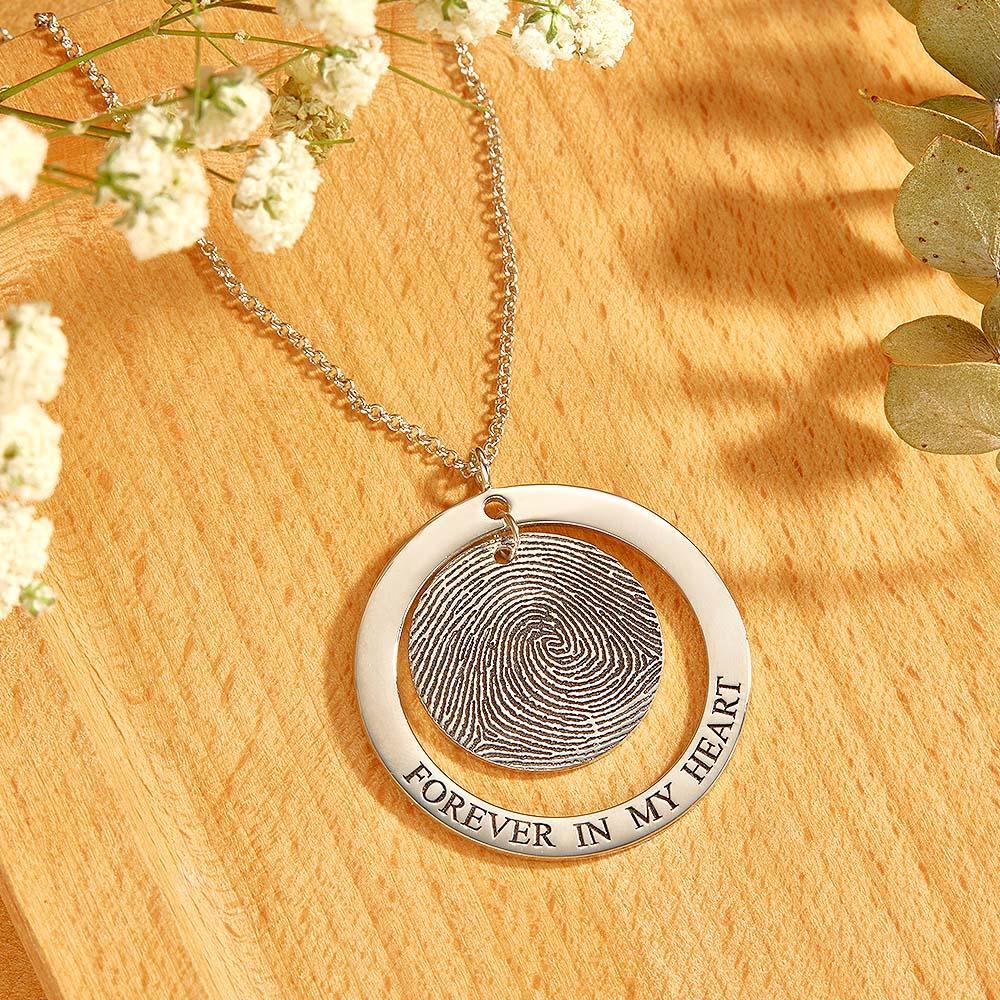 Collier Personnalisé À Empreintes Digitales, Texte Personnalisé, Bijoux À Empreintes Digitales, Cadeaux Souvenirs - votrecollierprenomfr