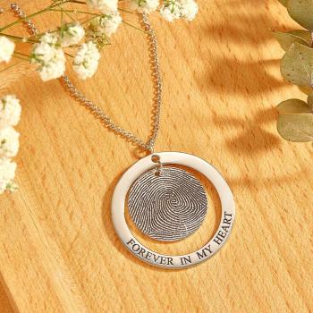 Collier Personnalisé À Empreintes Digitales, Texte Personnalisé, Bijoux À Empreintes Digitales, Cadeaux Souvenirs - votrecollierprenomfr