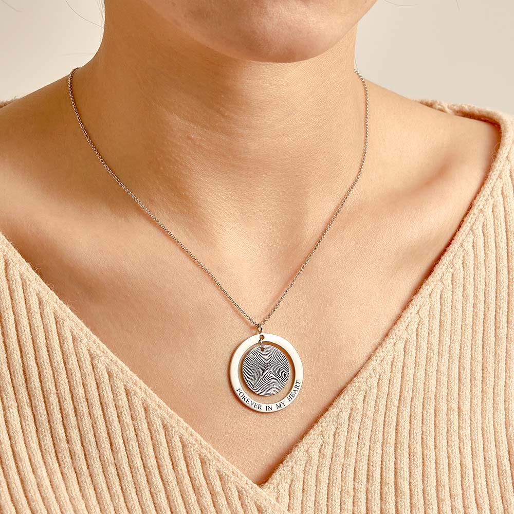 Collier Personnalisé À Empreintes Digitales, Texte Personnalisé, Bijoux À Empreintes Digitales, Cadeaux Souvenirs - votrecollierprenomfr