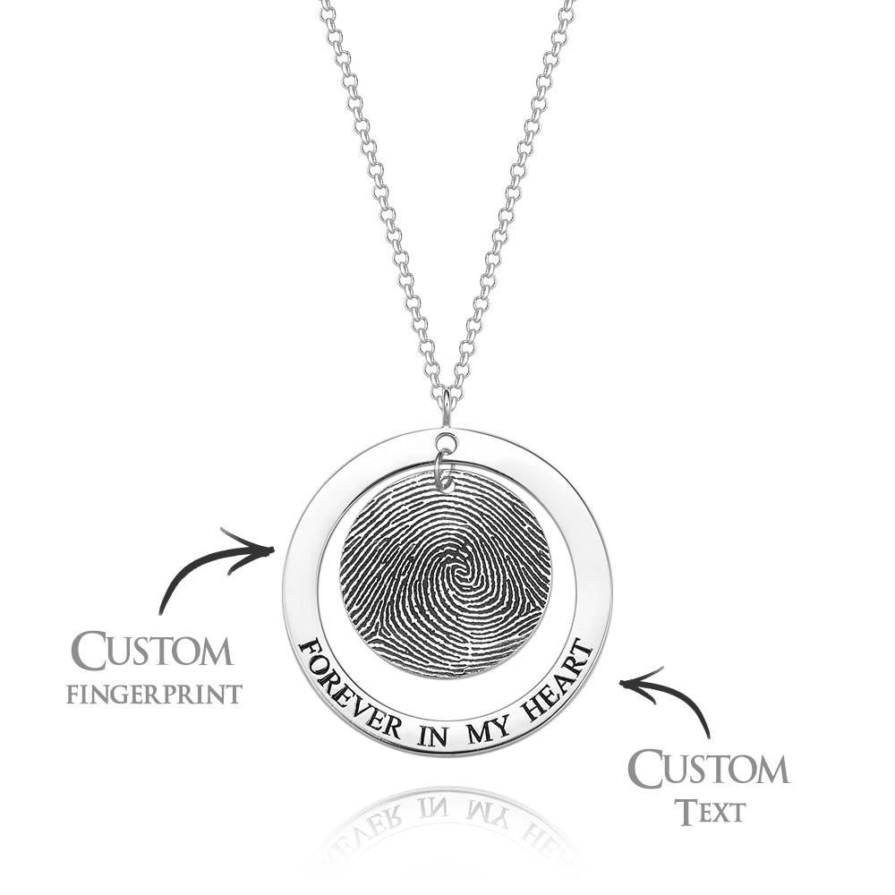 Collier Personnalisé À Empreintes Digitales, Texte Personnalisé, Bijoux À Empreintes Digitales, Cadeaux Souvenirs - votrecollierprenomfr