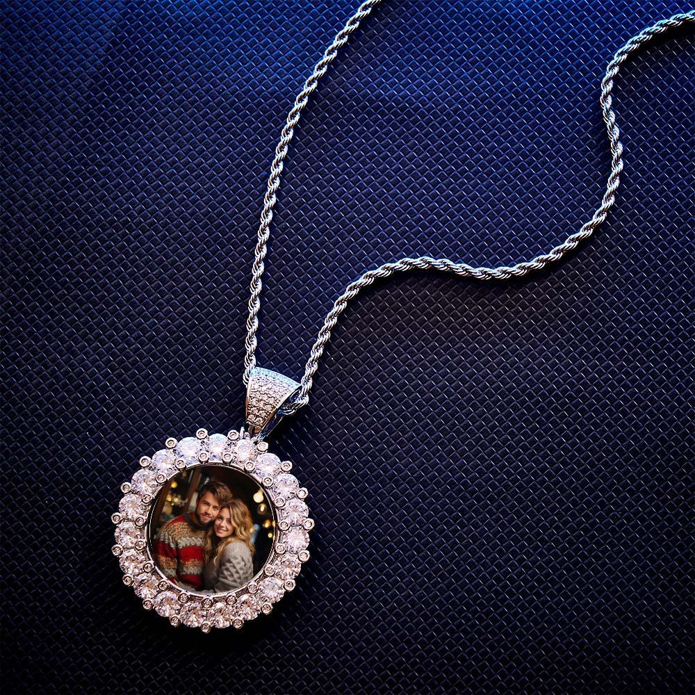 Collier Photo Hip Hop Exagéré, Pendentif Glacé, Bijoux Cadeaux Pour Hommes - votrecollierprenomfr