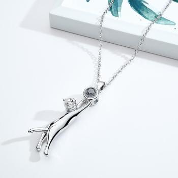 Collier De Projection Personnalisé Cadeau De Chat Cuate Pour Elle - votrecollierprenomfr