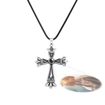 Collier Photo De Projection Personnalisé, Cadeau Créatif En Forme De Croix Pour Hommes - votrecollierprenomfr