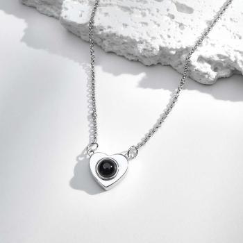 Collier Photo Personnalisé I Love You Projection Coeur Cadeau Pour Elle - votrecollierprenomfr