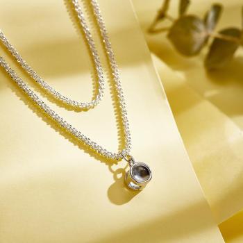 Collier De Projection Personnalisé, Chaîne De Chou-fleur Double Couche, Beau Cadeau - votrecollierprenomfr