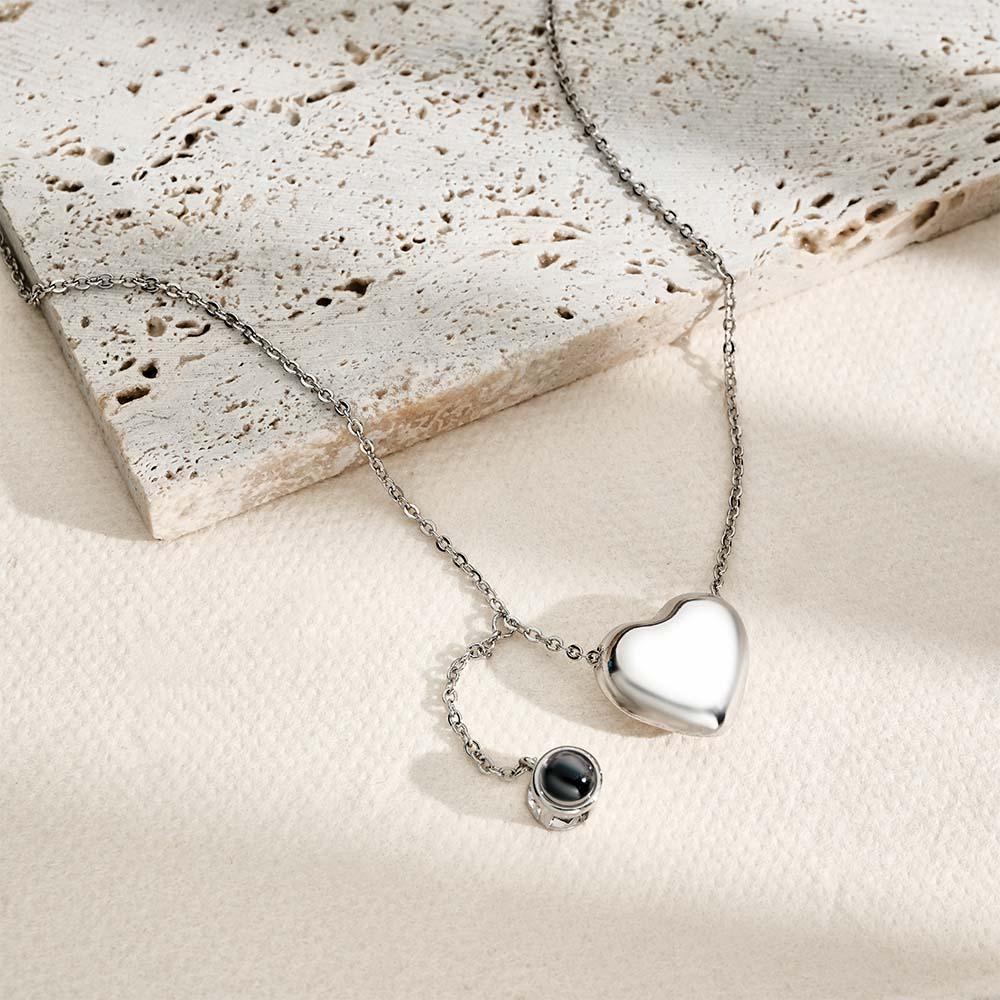 Collier De Projection Personnalisé Pendentif Coeur Cadeau De Mode Pour Elle - votrecollierprenomfr