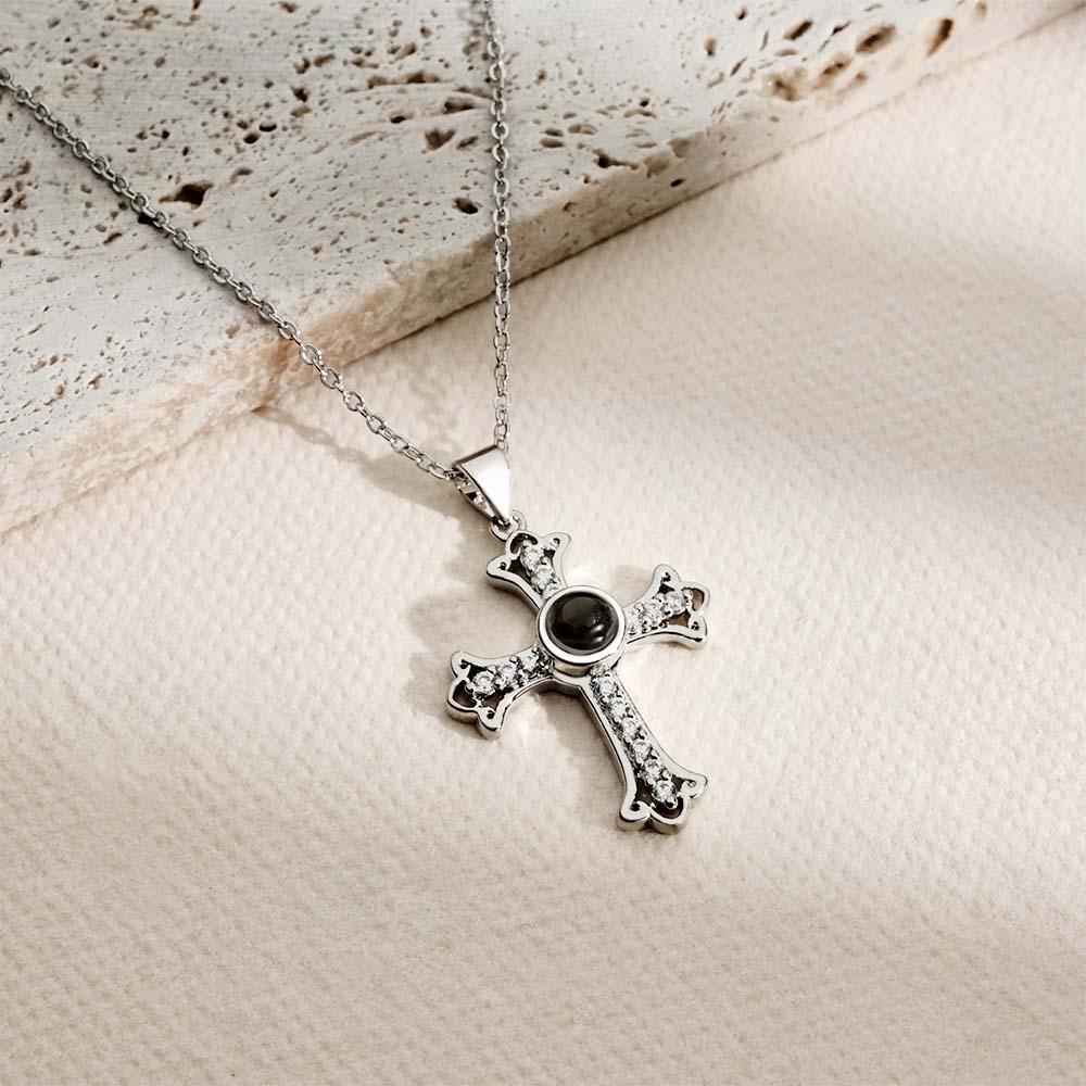 Collier De Projection Personnalisé Croix De Diamant Cadeau De Mode - votrecollierprenomfr