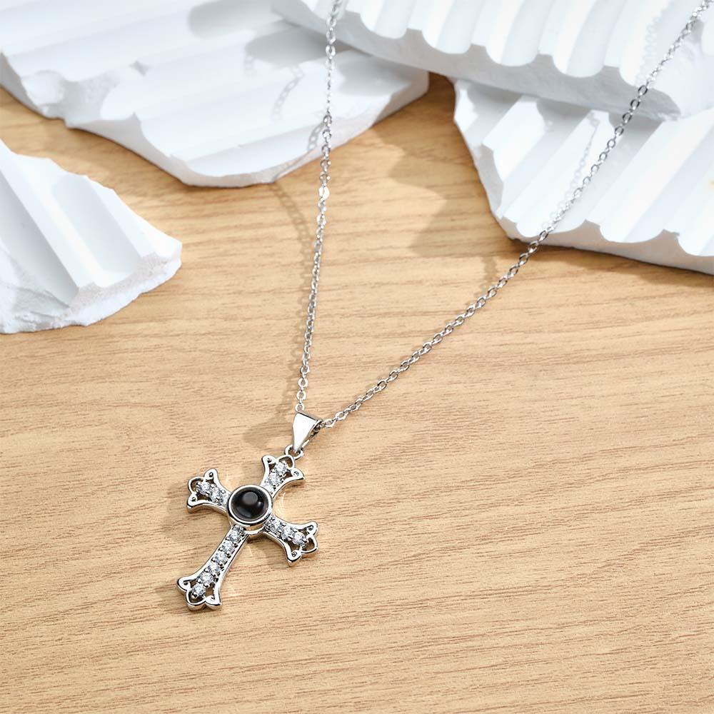 Collier De Projection Personnalisé Croix De Diamant Cadeau De Mode - votrecollierprenomfr