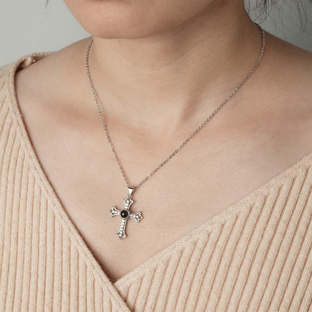Collier De Projection Personnalisé Croix De Diamant Cadeau De Mode - votrecollierprenomfr