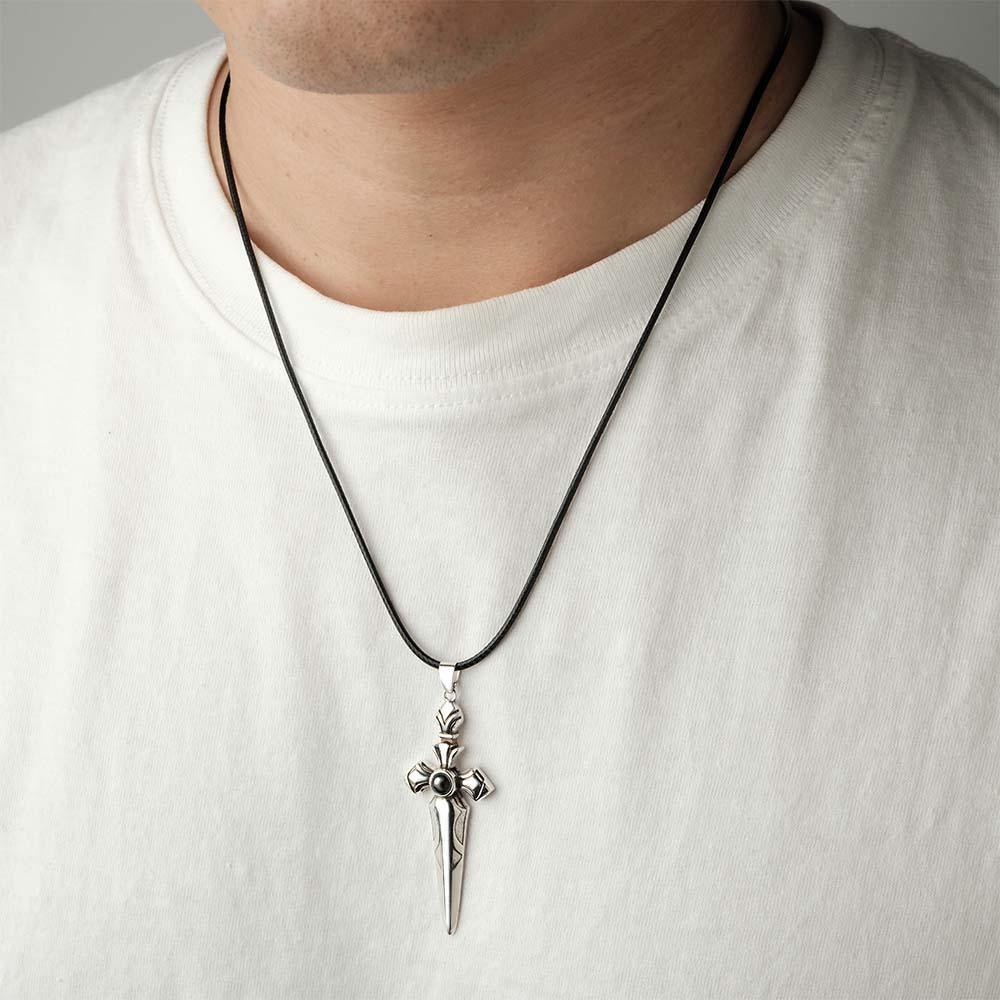 Collier Avec Nom Personnalisé, Épée Cool, Cadeau De Mode Pour Hommes - votrecollierprenomfr