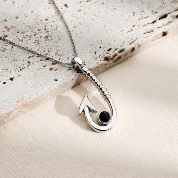 Collier De Projection Personnalisé Hameçon, Cadeau De Mode Pour Papa - votrecollierprenomfr