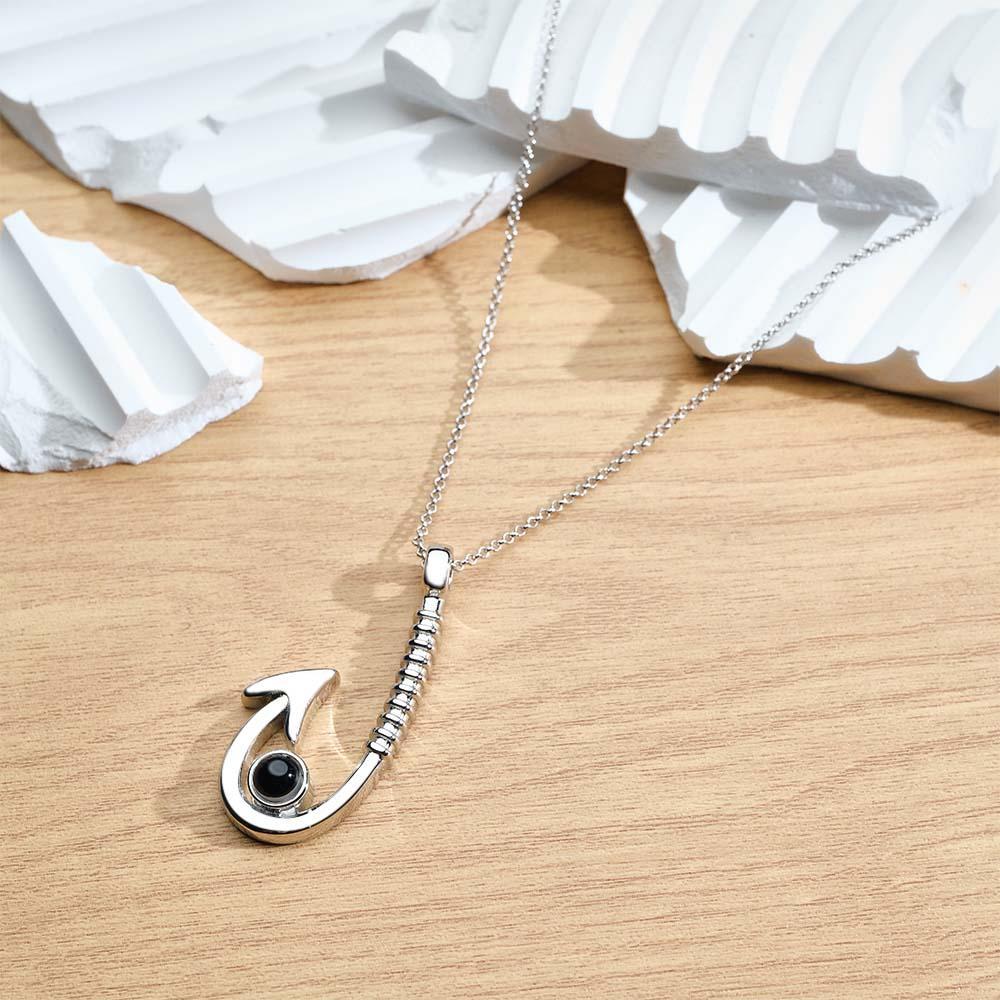 Collier De Projection Personnalisé Hameçon, Cadeau De Mode Pour Papa - votrecollierprenomfr