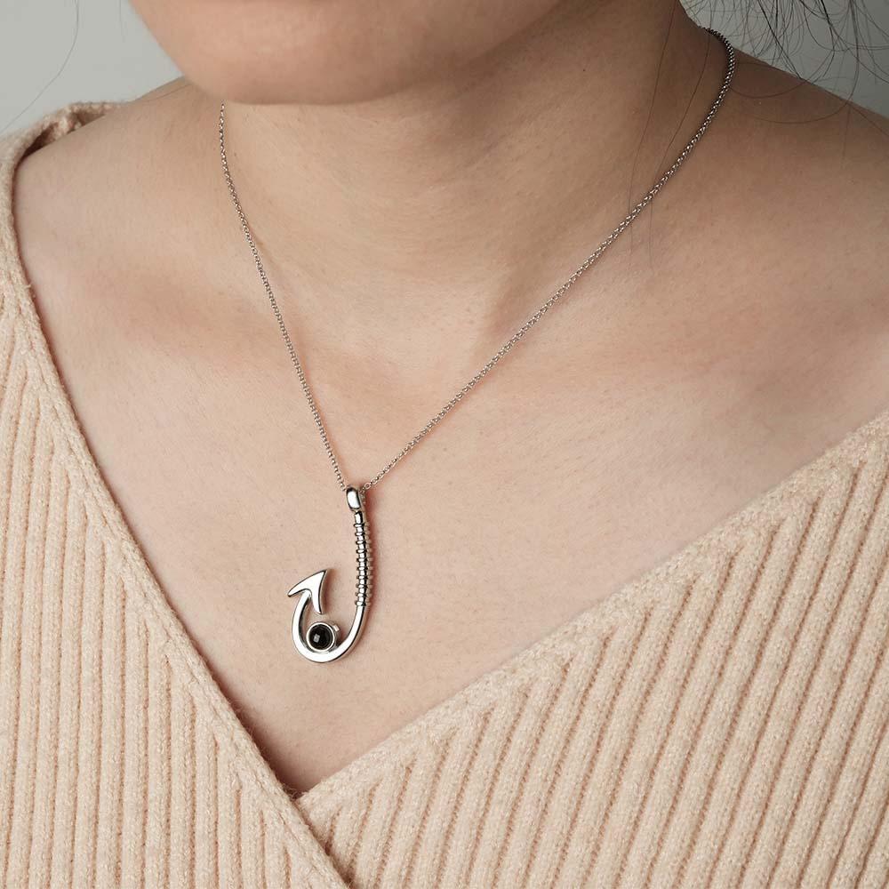 Collier De Projection Personnalisé Hameçon, Cadeau De Mode Pour Papa - votrecollierprenomfr