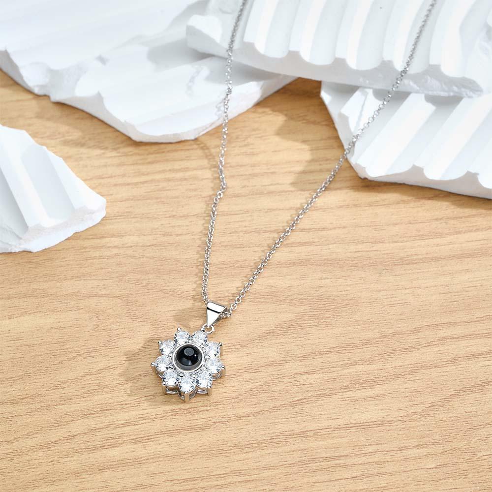 Collier De Projection Personnalisé Fleur De Soleil Cadeau Romantique - votrecollierprenomfr