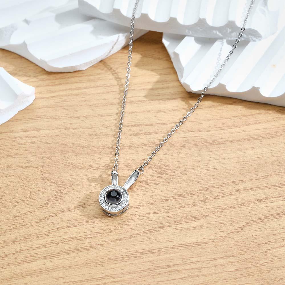 Collier De Projection Personnalisé Lapin Cadeau Simple Pour Elle - votrecollierprenomfr