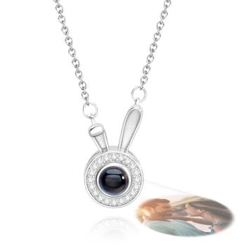 Collier De Projection Personnalisé Lapin Cadeau Simple Pour Elle - votrecollierprenomfr