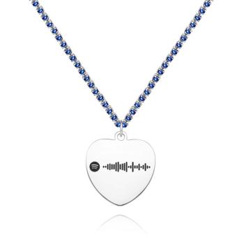 Collier De Code Spotify Personnalisé, Chaîne De Tennis Gravée, Cadeaux Pour Couples - votrecollierprenomfr