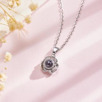 Collier De Projection Personnalisé, Cadeau Créatif Pour Fille Rose - votrecollierprenomfr
