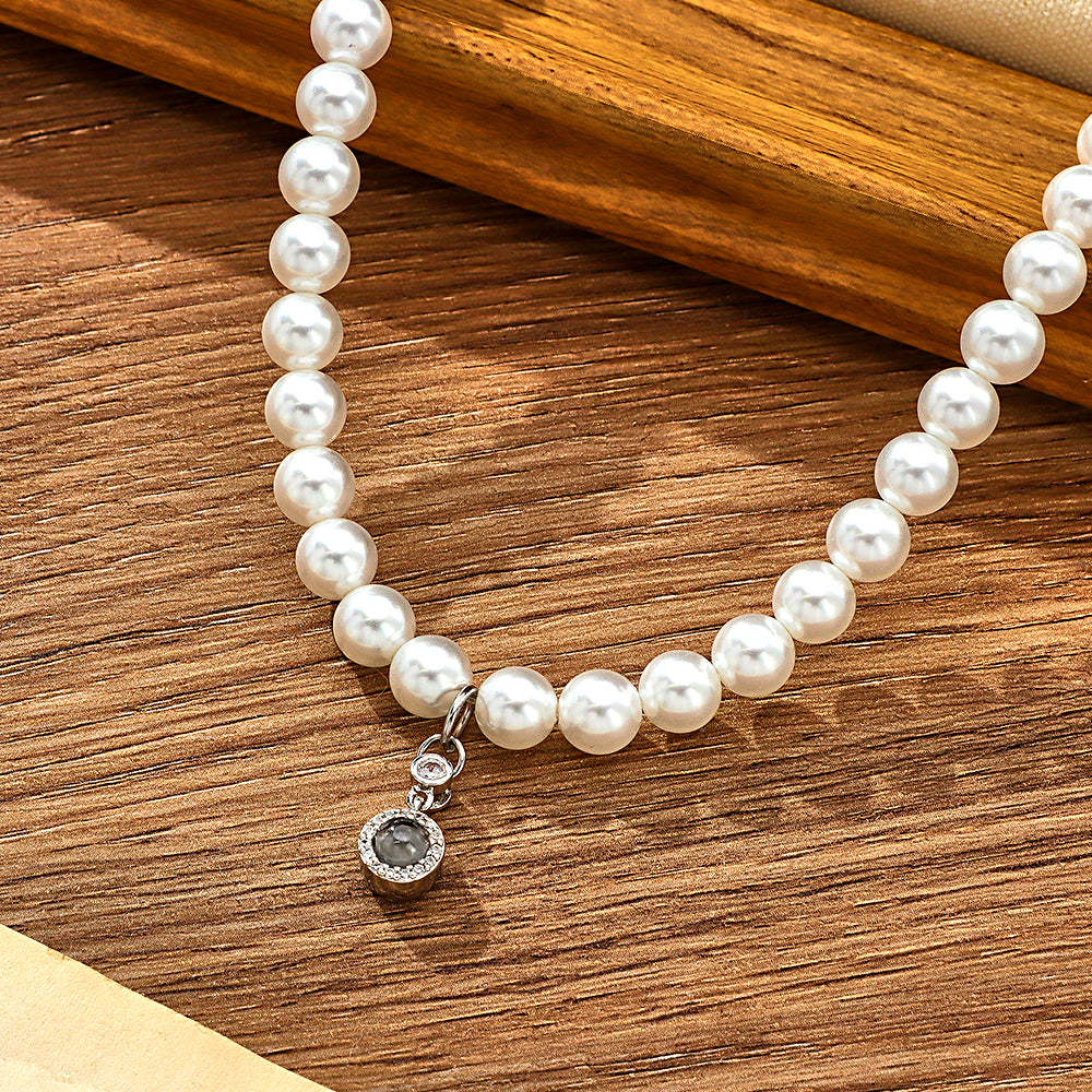 Collier De Projection Personnalisé, Cadeau Romantique De Balançoire De Perles - votrecollierprenomfr