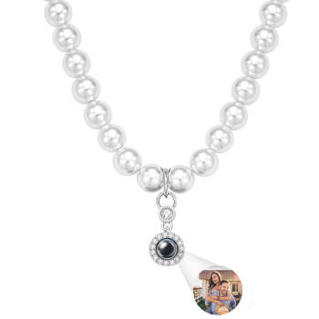 Collier De Projection Personnalisé, Cadeau Romantique De Balançoire De Perles - votrecollierprenomfr